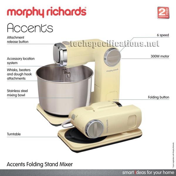 morphy richards 400401 folding stand mixer tech specs