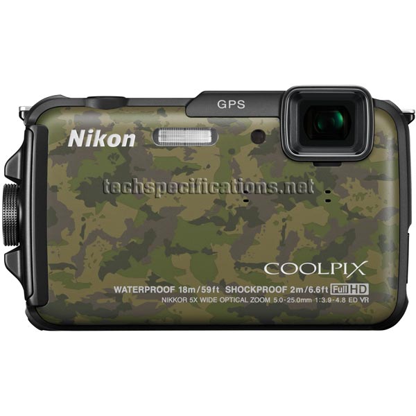 Nikon Coolpix AW110 Digital Camera Tech Specs