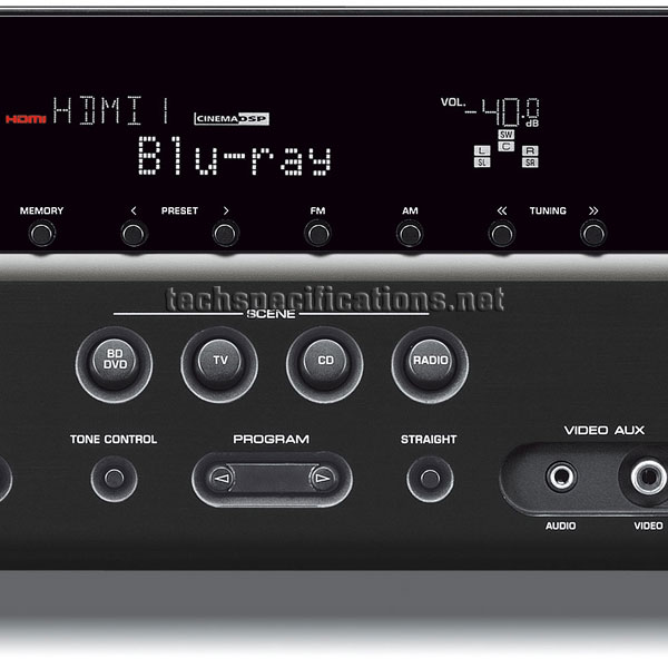 technical specifications of yamaha htr-2866 av receiver