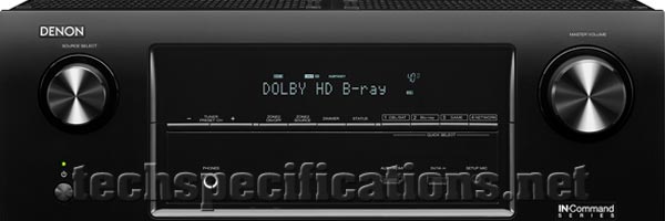 technical specifications of denon avr-x3000 av receiver