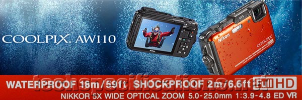 Nikon Coolpix AW110 Digital Camera Tech Specs
