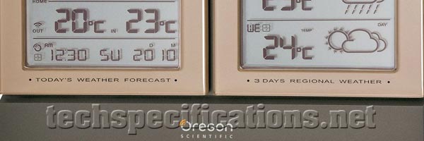 Oregon Scientific WMH601 Weather Station Tech Specs