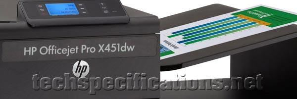 HP Officejet Pro X451dw Inkjet Printer Tech Specs