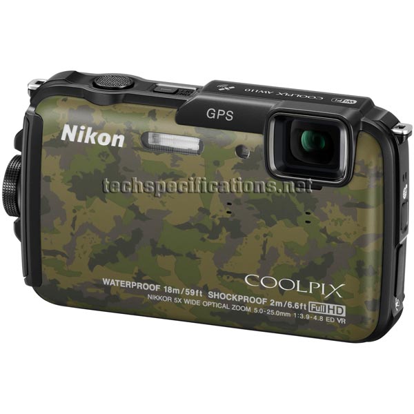 Nikon Coolpix AW110 Digital Camera Tech Specs