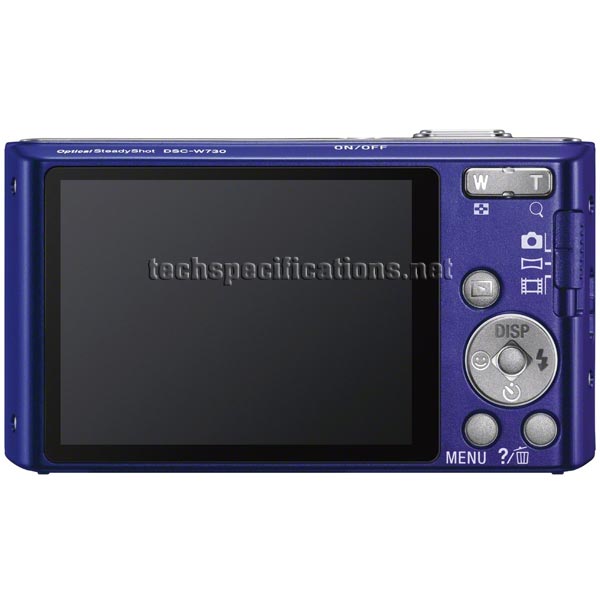 technical specifications sony dsc-w730 digital camera
