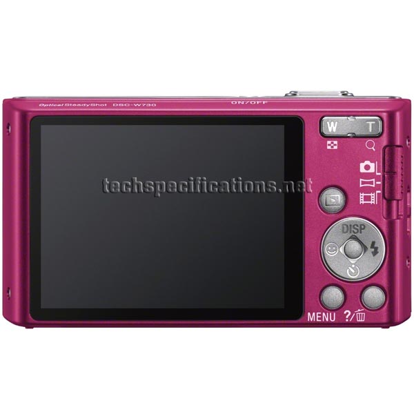 technical specifications sony dsc-w730 digital camera