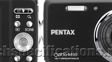 technical specifications pentax optio m90 digital camera